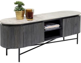 Έπιπλο Tv Glenn Μάρμαρο  Μαύρο-Λευκό  150x40x54εκ - Μαύρο