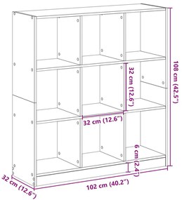 Βιβλιοθήκη Sonoma Δρυς 102x32x108 εκ. από Επεξεργασμένο Ξύλο - Καφέ