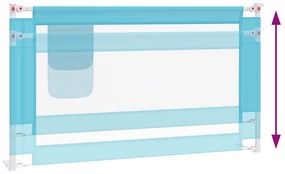 vidaXL Μπάρα Κρεβατιού Προστατευτική Μπλε 140 x 25 εκ. Υφασμάτινη