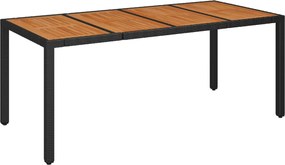 vidaXL Σετ Τραπεζαρίας Κήπου 9 τεμ Μαύρο από Συνθ. Ρατάν με Μαξιλάρια