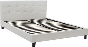 Κρεβάτι Sissy Megapap από τεχνόδερμα χρώμα λευκό 160x200εκ.