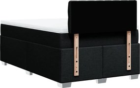 vidaXL Κρεβάτι Boxspring με Στρώμα Μαύρο 120x190 εκ. Υφασμάτινο