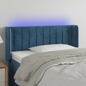 Κεφαλάρι Κρεβατιού LED Σκούρο Μπλε 83x16x78/88 εκ. Βελούδινο 3123508