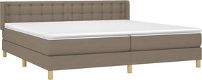 vidaXL Κρεβάτι Boxspring με Στρώμα Taupe 160x200 εκ. Υφασμάτινο