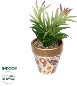 GloboStar® Artificial Garden SUCCULENT CRASSULA POTTED PLANT 21046 Διακοσμητικό Φυτό Κρασούλα  Φ12 x Υ20cm