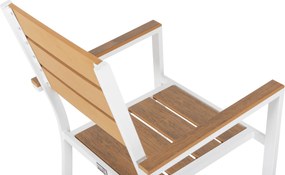 ΠΟΛΥΘΡΟΝΑ ΑΛΟΥΜΙΝΙΟΥ SAGA HM5981.01 ΛΕΥΚΗ-POLYWOOD ΣΕ ΦΥΣΙΚΟ 55x55x86Υεκ.