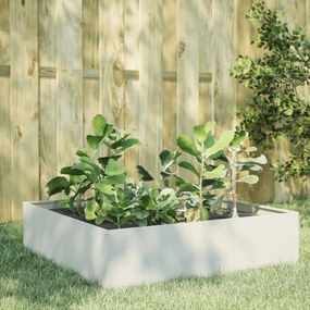 vidaXL Ζαρντινιέρα Υπερυψωμένη Λευκό 100x100x41 εκ. Ατσάλι