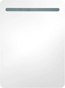 vidaXL Καθρέφτης Μπάνιου με Ντουλάπι &amp; LED Λαμπερό Λευκό 60x11x80 εκ.