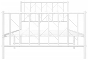 Πλαίσιο Κρεβατιού με Κεφαλάρι/Ποδαρικό Λευκό 100x190εκ. Μέταλλο