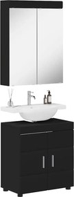 vidaXL Σετ Επίπλων Μπάνιου TULUM 2 τεμ. Μαύρο 60 x 34 x 63 εκ
