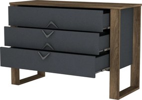 Συρταριέρα Καρυδιά / Ανθρακί BUMERANG 110x44,8x76