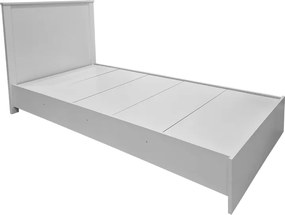 Κρεβάτι Athos pakoworld σε λευκή απόχρωση 90x190εκ