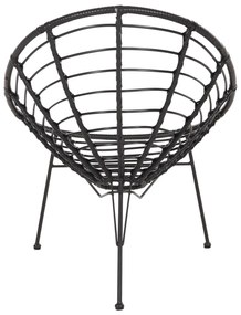 Καρέκλα - Πολυθρόνα ALLEGRA C5458.12 Μεταλλική με Wicker Μαύρο Τύπου Φωλιά 73x78x88Υ εκ. 73x78x88 εκ.