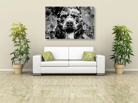 Απεικόνιση σκύλου σε μαύρο & άσπρο - 120x80