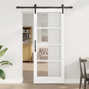 vidaXL Συρόμενη Πόρτα με Σετ Αξεσουάρ &#039;ORKDAL&#039; Λευκή 83x202 cm