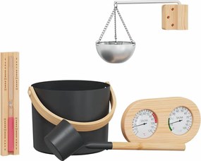 vidaXL Σετ Αξεσουάρ Σαουνάς 5 pcs Μαύρο