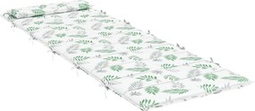 vidaXL Μαξιλάρι Ξαπλώστρας Ήλιου Λευκό και πράσινο 178 x 60 x 4 cm