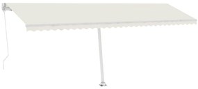 vidaXL Τέντα Συρόμενη Χειροκίνητη με LED Κρεμ 600 x 300 εκ.