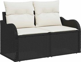 vidaXL Σετ Καναπέ Κήπου με μαξιλάρι 4 pcs Μαύρο Πολυ ράταν