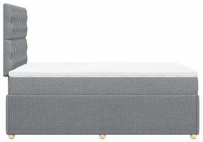 vidaXL Κρεβάτι Boxspring με Στρώμα Ανοιχτό Γκρι 120x190 εκ. Υφασμάτινο
