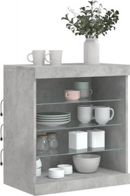 vidaXL Ντουλάπι με LED Γκρι Σκυροδέματος 60,5x37x67 εκ.