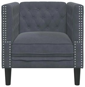 vidaXL Πολυθρόνα Τσέστερφιλντ Σκούρο γκρι 71 x 74.5 x 70.5 εκ. Βελούδο