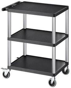 VEVOR 3-shelf Utility Cart 300 lbs 27.6 x 18.1-inch Service Cart with Wheels