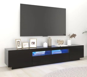 Έπιπλο Τηλεόρασης με LED Μαύρο 200 x 35 x 40 εκ. - Μαύρο