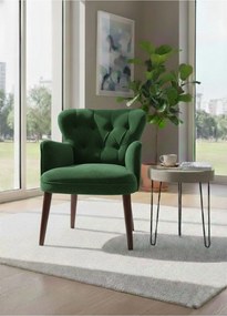 Stewehome μοντέρνο μπερζέρ με ξύλινα πόδια και υφασμάτινη επένδυση 60x60 cm