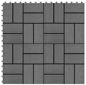 Πλακάκια Deck 11 τεμ. Γκρι 30 x 30 εκ. 1 μ² από WPC - Γκρι