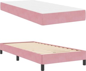 vidaXL Κρεβάτι με ελατήρια με στρώμα Ροζ 80 x 200 cm ύφασμα