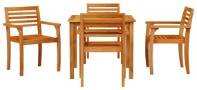 vidaXL Σέτ φαγητού για κήπο 5 pcs Καφέ Μασίφ ξύλο ακακίας