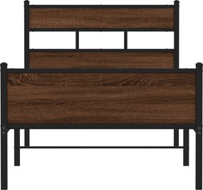 vidaXL Πλαίσιο Κρεβατιού Χωρ. Στρώμα Καφέ Δρυς 75x190εκ Επεξ. Ξύλο