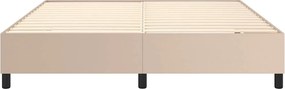 vidaXL Κρεβάτι Boxspring με Στρώμα Καπουτσίνο 180x200 εκ. Συνθ. Δέρμα