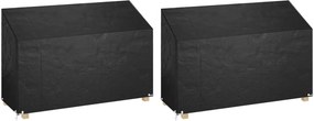 vidaXL Καλύμματα Πάγκου με 8 Κρίκους 2 τεμ. 190x70x70/88 εκ. Πολυαιθ.