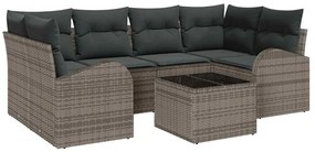 vidaXL Σετ Καναπέ Κήπου με μαξιλάρι 7 pcs Γκρι 55 x 55 x 37 εκ
