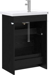 vidaXL Σετ Επίπλων Μπάνιου Μαύρη Δρυς 61 x 40 x 84,5 εκ
