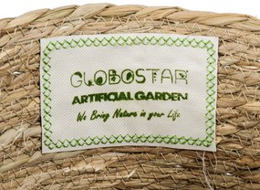 GloboStar® Artificial Garden SANTORINI 20285 Διακοσμητικό Πλεκτό Καλάθι - Κασπώ Γλάστρα - Flower Pot Μπεζ με Μακραμέ Φ25cm x Υ23cm