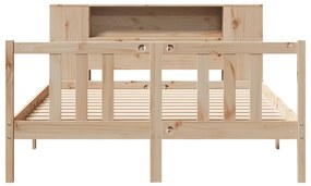 vidaXL Κρεβάτι Βιβλιοθήκη Χωρίς Στρώμα 135x190 εκ Μασίφ Ξύλο Πεύκου