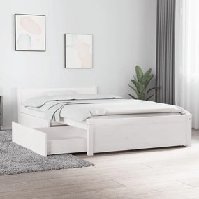 Πλαίσιο Κρεβατιού με Συρτάρια Λευκό 90 x 200 εκ.