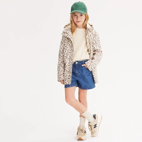 Αντιανεμικό με κουκούλα και λεοπάρ μοτίβο