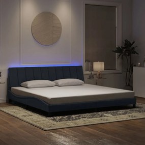 Πλαίσιο Κρεβατιού με LED Σκούρο Γκρι 200x200 εκ. Βελούδινο