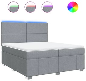 ΚΡΕΒΑΤΙ BOXSPRING ΜΕ ΣΤΡΩΜΑ ΑΝΟΙΧΤΟ ΓΚΡΙ 200X200 ΕΚ. ΥΦΑΣΜΑΤΙΝΟ 3294068