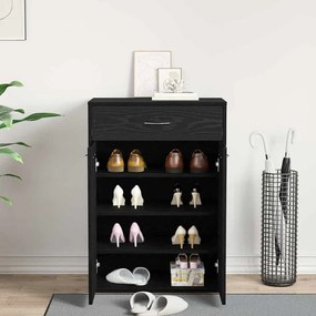 vidaXL Ντουλάπι Παπουτσιών Μαύρο Δρυς 60x35x84 εκ από Ξύλο