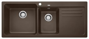 Blanco Naya 8 S Coffee SILGRANIT™ PuraDur™ Γρανιτένιος Νεροχύτης Ένθετος με 2 Γούρνες και Ποδιά Δεξιά 116x50cm