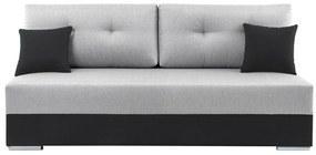 Καναπές κρεβάτι Boston 472, Λειτουργία ύπνου, Γκρι, Μαύρο,  Αποθηκευτικός χώρος, 192x89x88cm, Πόδια: Πλαστική ύλη