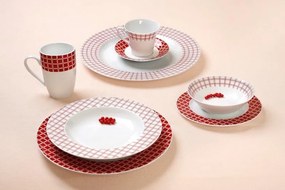Σερβίτσιο Φαγητού Σετ 20τμχ Πορσελάνης Rubik Red CRYSPO TRIO 24.460.40