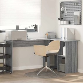 vidaXL Γκρι Γραφείο Υπολογιστή Γκρι Sonoma MDF Μεσαίο Αποθήκευση