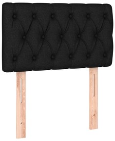 vidaXL Κρεβάτι Boxspring με Στρώμα &amp; LED Μαύρο 80x200 εκ. Υφασμάτινο