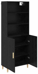 vidaXL Highboard Μαύρη Οξυά 69,5 x 34 x 180 εκ. Επεξεργασμένο ξύλο